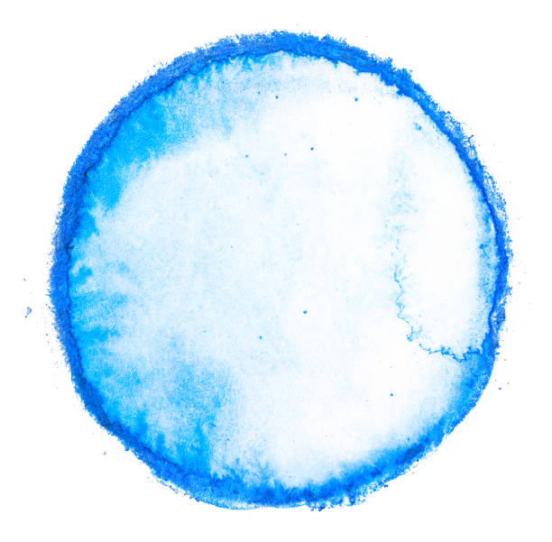 istock watercolor translucent light transparent blue stain on a white background isolated circle with void inside 1185084336