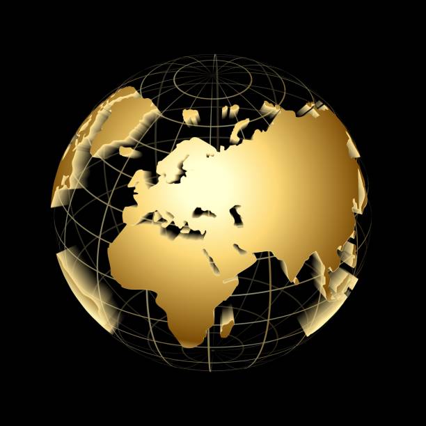 istock The Golden frame of the earth on a black background. Vector 1185085353