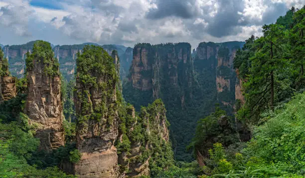 Photo of Vertical karst pillar rock formations seen from the Enchanting terrace viewpoint