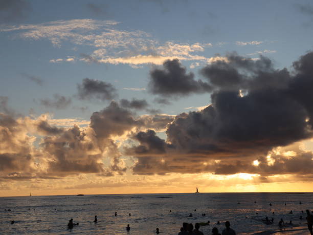 istock Sunset on Waikiki Beach Honolulu Hawaii 1185089958