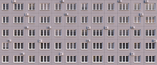 Modern residential building exterior front view 3d render 3d illustration