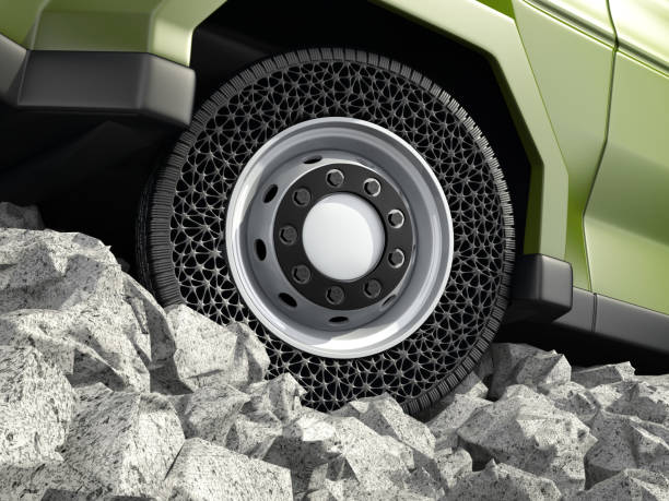 Airless tire on army vehicle. Airless tire on army vehicle on off road. airless stock pictures, royalty-free photos & images