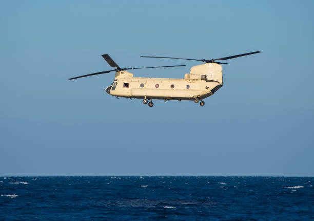 istock Military chinook helicopter in flight 1185099012