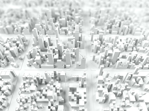 White template of abstract city. 3d illustration.