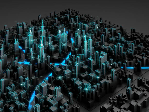 istock 3D illustration of smart city. 1185099264