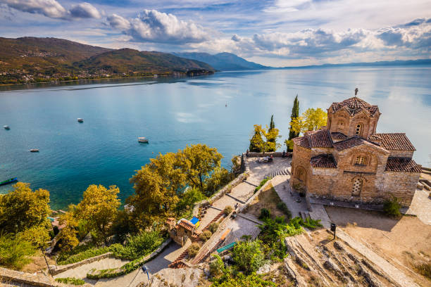 Church of St. John at Kaneo - Ohrid, Macedonia stock photo