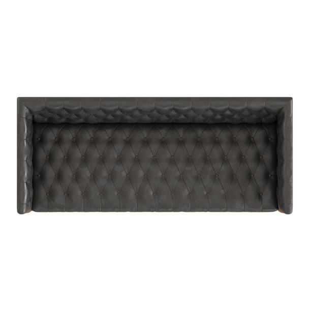 istock Black leather sofa top view on an isolated background. 3d rendering 1185104718
