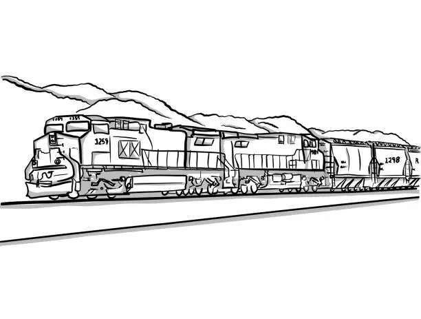 Vector illustration of Freight Train