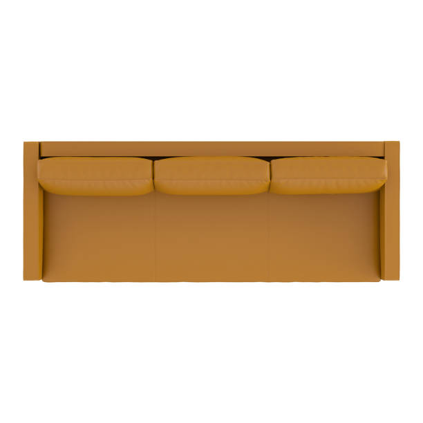 istock Brown leather sofa top view on an isolated background. 3d rendering 1185104796