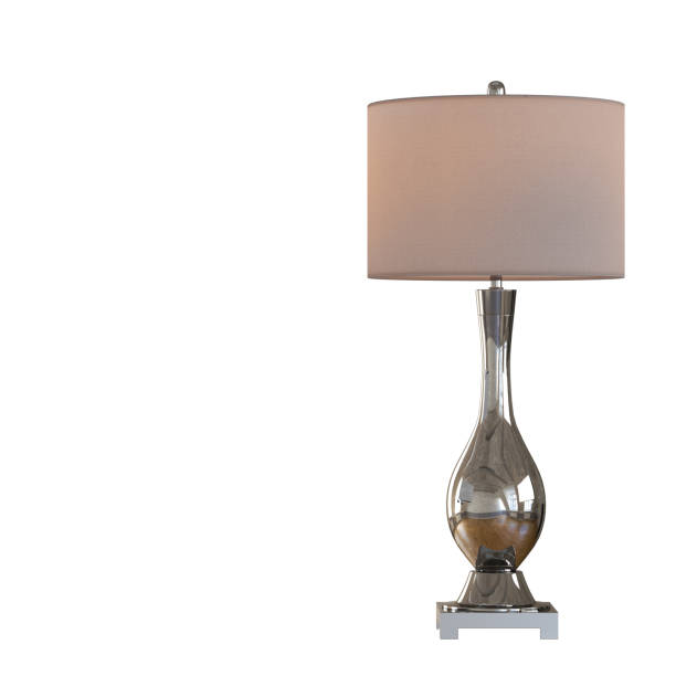istock Decorative table lamp metal reflective base on an isolated background. 3d rendering 1185108815