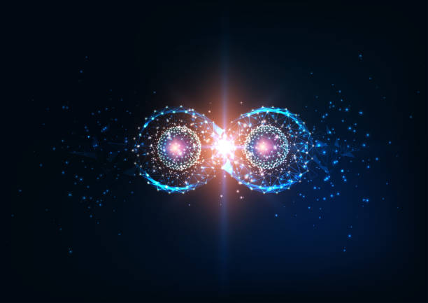 ilustrações de stock, clip art, desenhos animados e ícones de futuristic infinity symbol, quantum entanglement, future physics science concept. - quantum computing