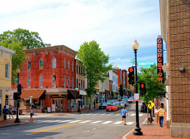 georgetown (quartiere a washington, d.c.) - eclectic community foto e immagini stock