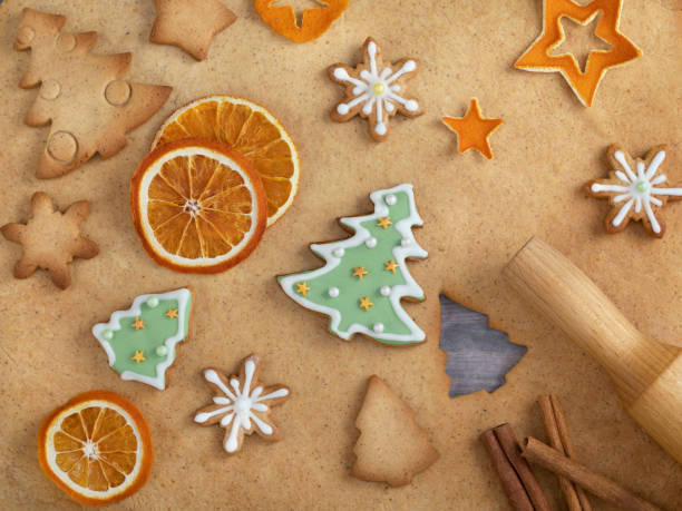 istock Christmas homemade delicious gingerbread  and baking ingredients. 1185125635