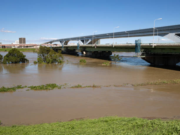 istock Arakawa in Tokyo was flooded by a typhoon 1185125901