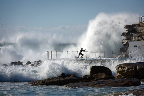 istock Swimming pool by the sea 1185129693