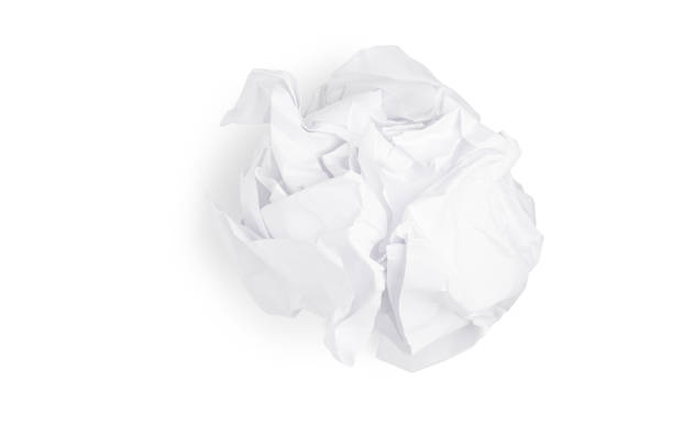 istock White crumpled paper ball on isolated background with clipping path. 1185138573