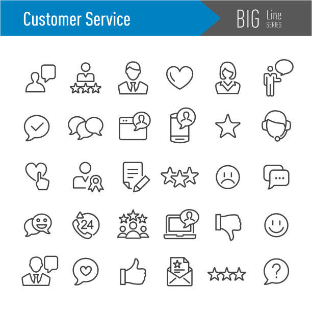 ikony obsługi klienta - seria big line - togetherness web page organization symbol stock illustrations