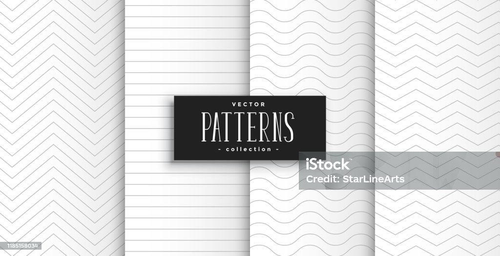 Clean Basic Pattern Elegant Clean White Minimal Geometric Patterns Set Stock Illustration ...