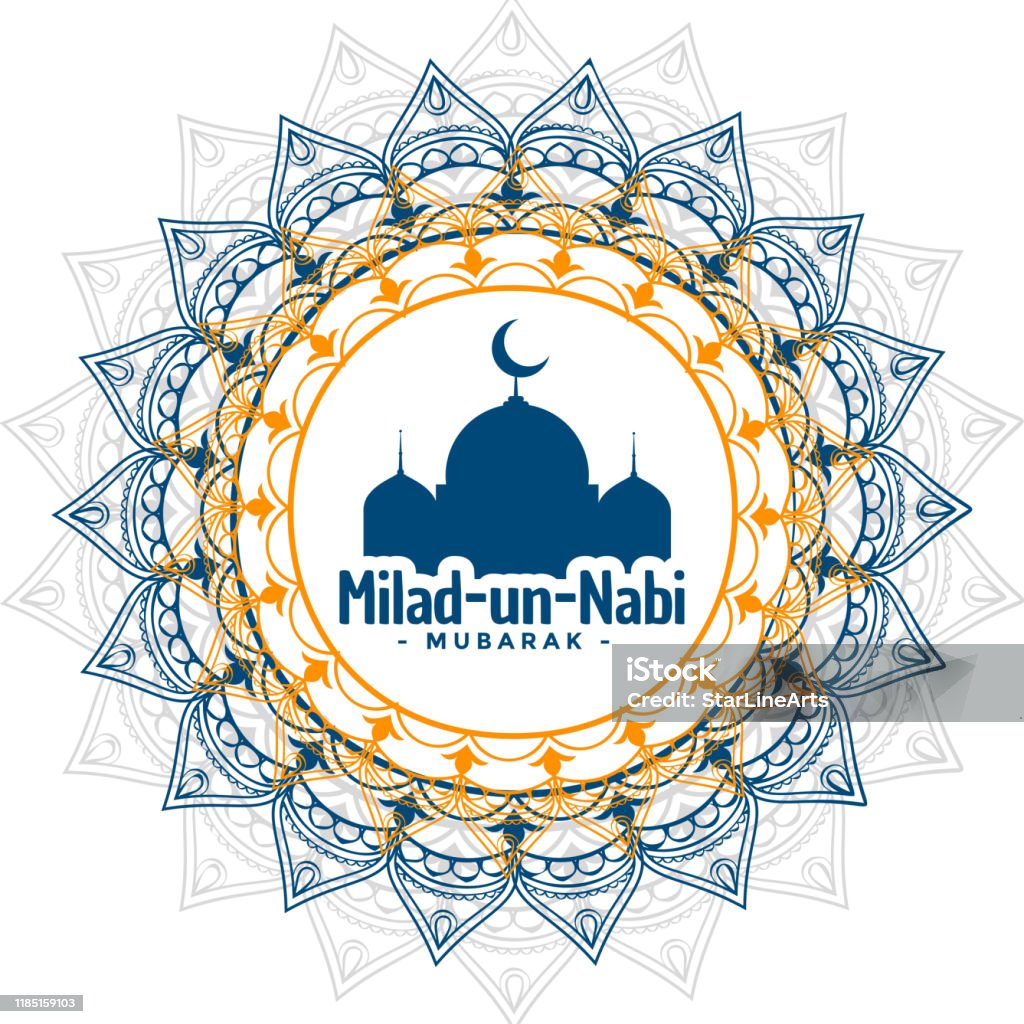 Milad Un Nabi Islamic Festival Greeting Background Stock ...