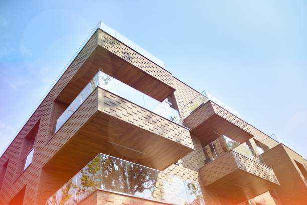 istock Modern apartment buildings on a sunny day with a blue sky. 1185169606