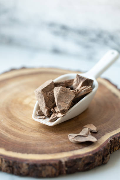 istock Chocolate Shavings. Raw cacao mass 1185169644
