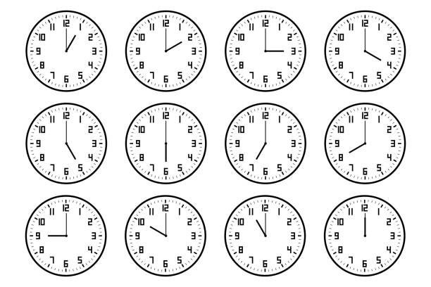 istock set of analog clock icon with number notifying each hour isolated on white 1185172169