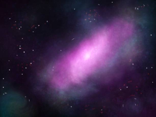 istock Purple galaxy and nebula on space with star 1185178792