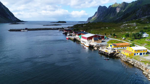 istock Small houses on an island in Norway 1185182178