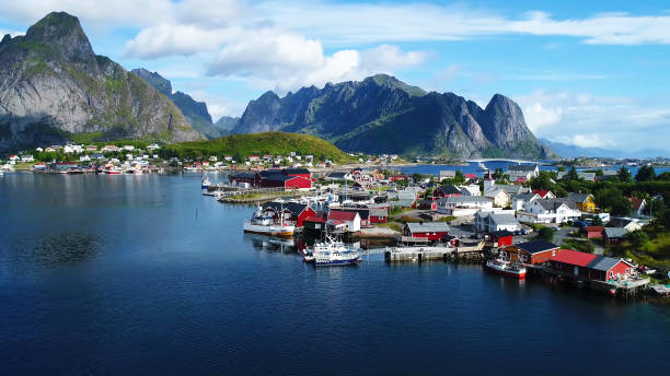 istock Small houses on an island in Norway 1185182186
