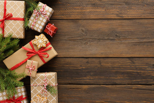 istock Christmas background with gift boxes, toys and decoration. 1185182817