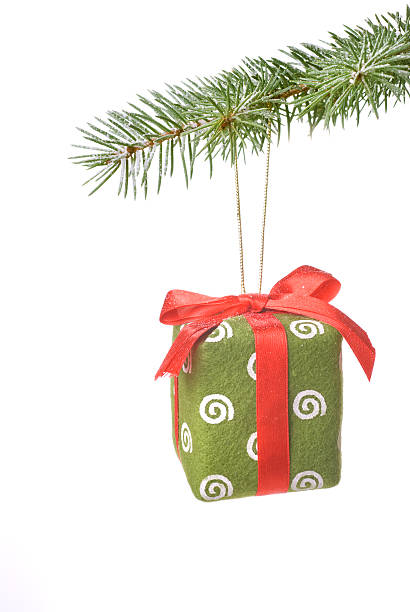 istock Christmas gift on fir tree branch 118518331