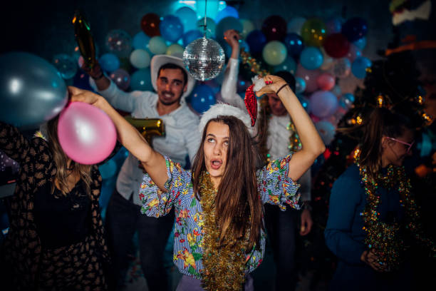 istock Party and dancing on new year 1185184875