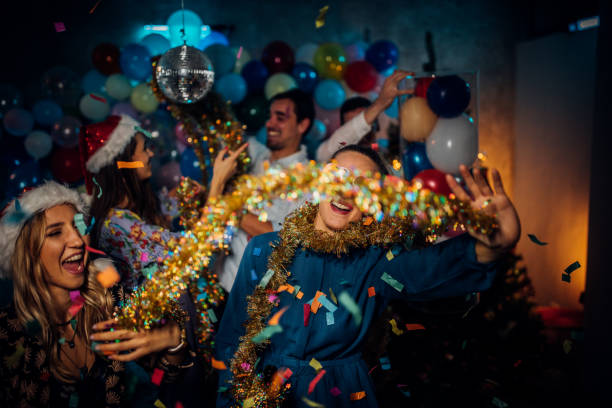 istock Dance with friends on new year party 1185186781