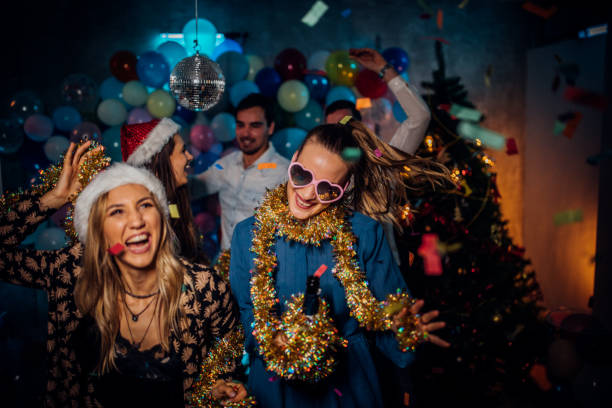 istock Dance with friends on new year party 1185186871