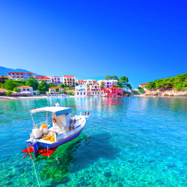 istock Assos village in Kefalonia, Greece 1185187443
