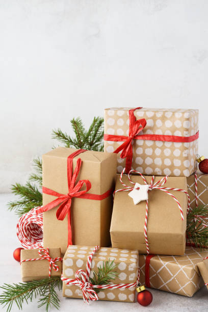 istock Big stack of wrapped Christmas gift boxes, toys and decoration. 1185190061