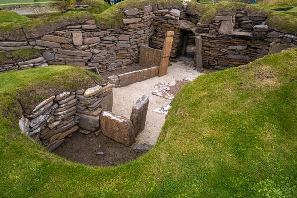 Skara Brae, a stone-built Neolithic settlement on the Bay of Skaill on the Mainland, the largest island in the Orkney archipelago of Scotland. Skara Brae, a stone-built Neolithic settlement on the Bay of Skaill on the Mainland, the largest island in the Orkney archipelago of Scotland. stone age stock pictures, royalty-free photos & images