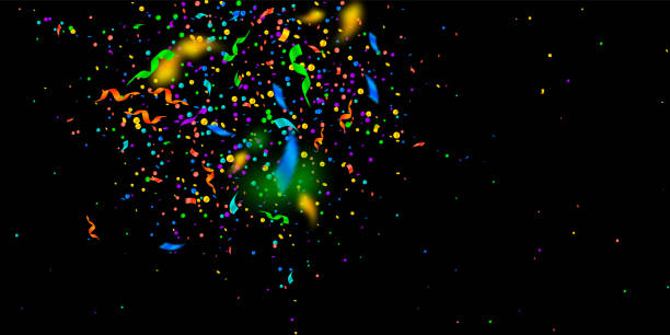 istock Streamers and confetti. Colorful tinsel and foil r 1185193774