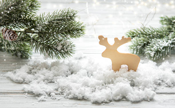 istock Christmas wooden deer 1185195515