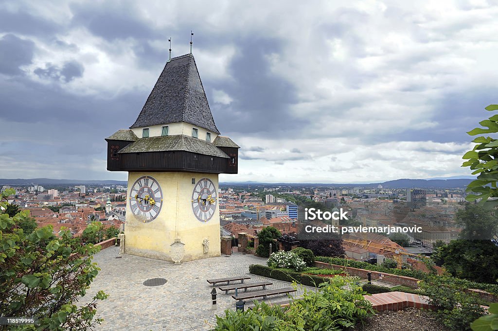 Antiga Torre de Relógio em museu - Royalty-free Graz Foto de stock