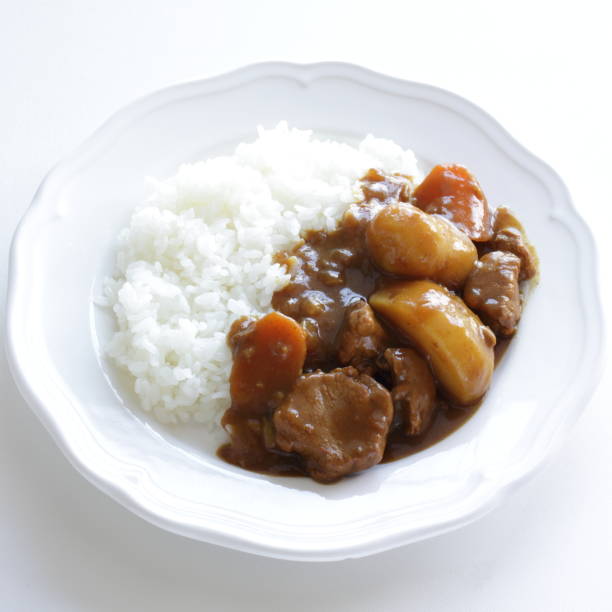 istock Japanese style curry, potato and pork curry rice 1185202185