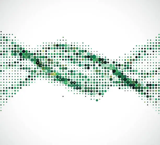 Vector illustration of Vector Twisted Green Dots Pattern Backgrounds