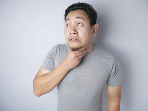 istock Funny Young Man Having Throat Pain 1185206479
