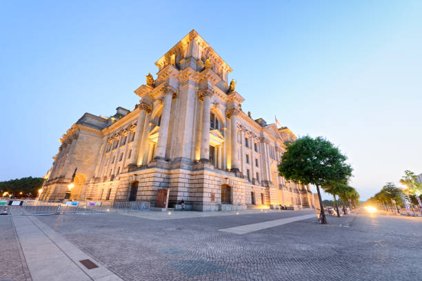 istock Reichstag building in Berlin at night, Germany 1185208922