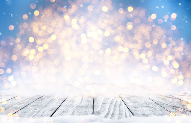 istock Decorative Christmas background with bokeh lights and snowflakes. 1185212414