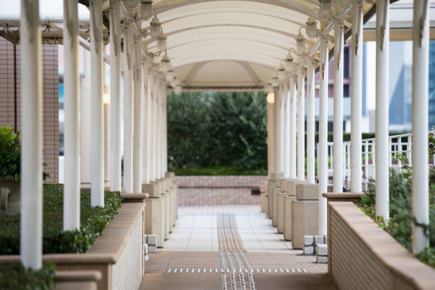 istock Tokyo Japan Building Walkway Covered Path 1185213429