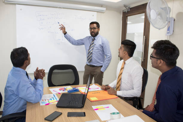 Businessman giving presentation