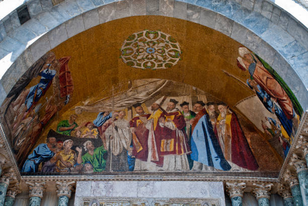istock Venice, Italy: outer facade West, Mosaic of the St. Mark's Basilica 1185218568