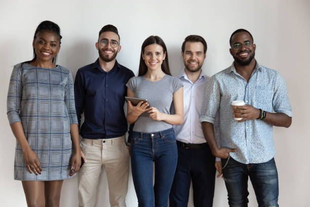 istock Studio portrait young successful diverse business people team. 1185220776