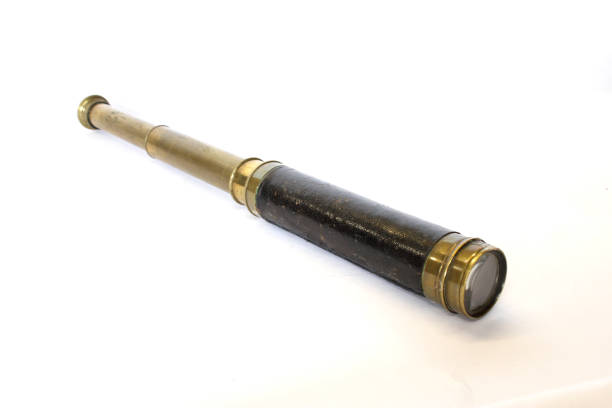 istock Vintage Antique Telescope On White Background 1185222229